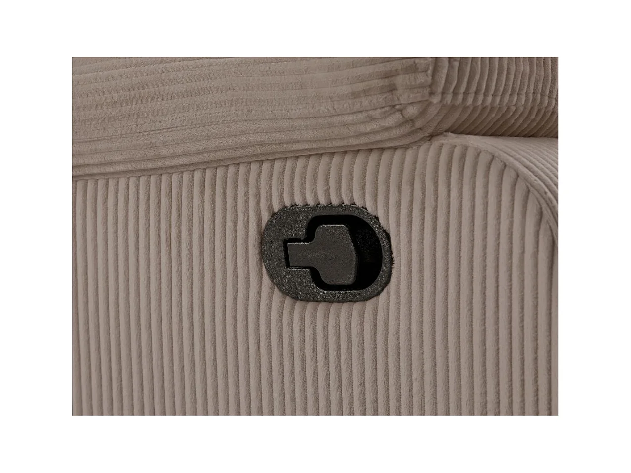 RELAXXO - Canapé de relaxation manuel 3 places LEO en velours côtelé - Taupe