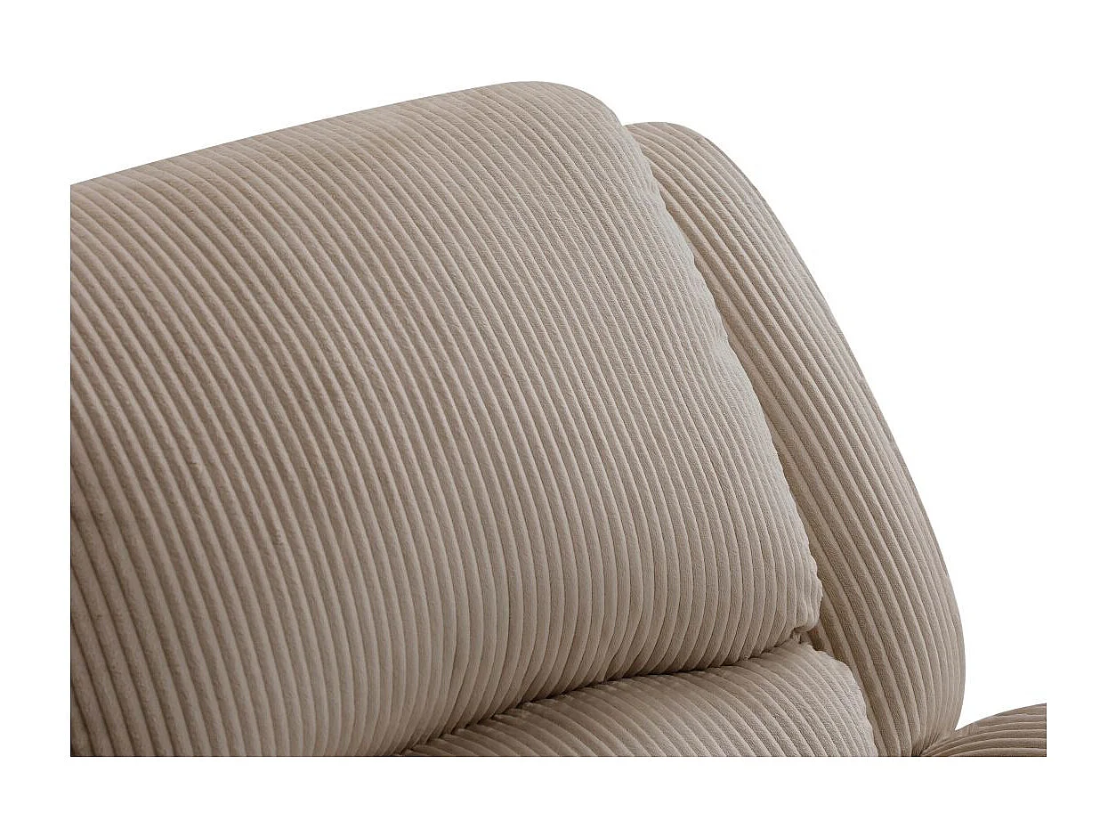 RELAXXO - Canapé de relaxation manuel 3 places LEO en velours côtelé - Taupe