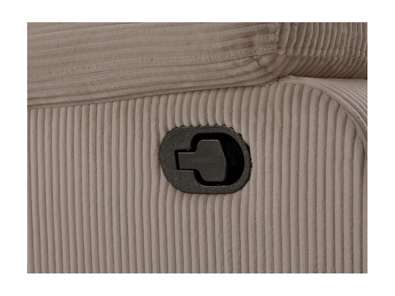 RELAXXO - Canapé de relaxation manuel 3 places LEO en velours côtelé - Taupe