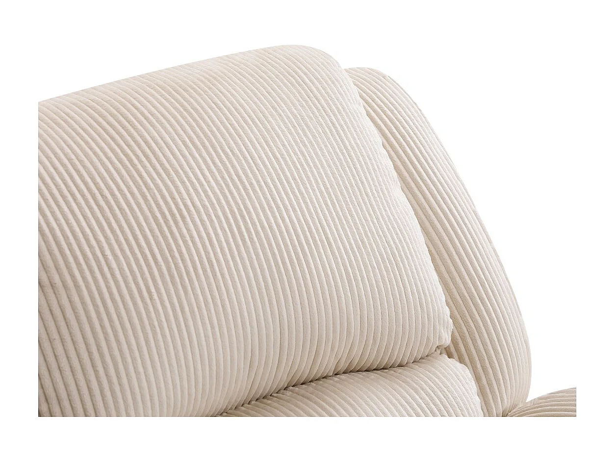 RELAXXO - Canapé de relaxation manuel 3 places LEO en velours côtelé - beige