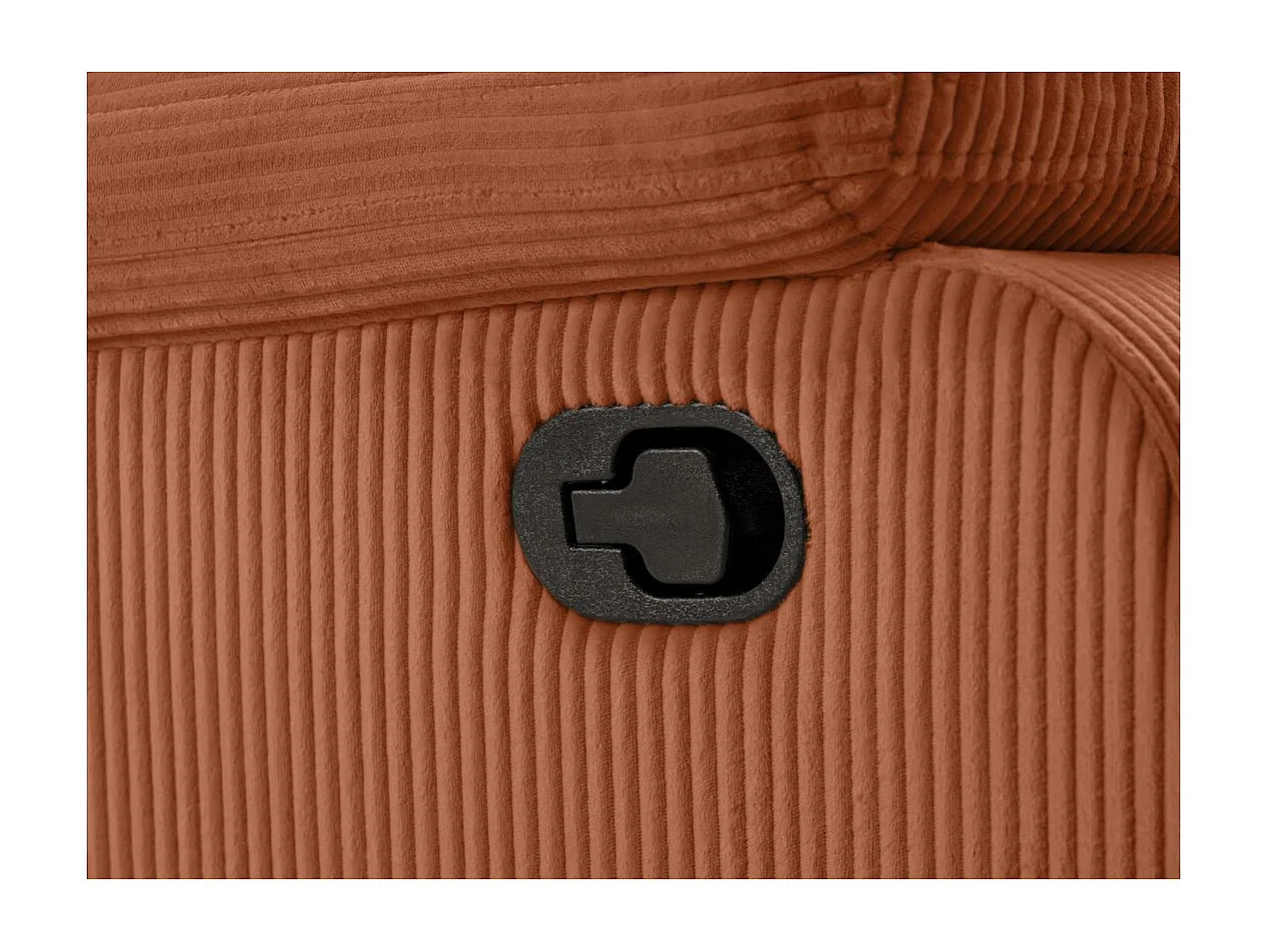 RELAXXO - Canapé de relaxation manuel 3 places LEO en velours côtelé - Terracotta