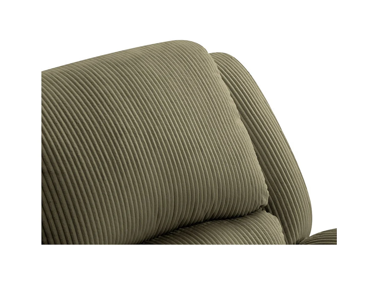 RELAXXO - Canapé de relaxation manuel 3 places LEO en velours côtelé - Vert