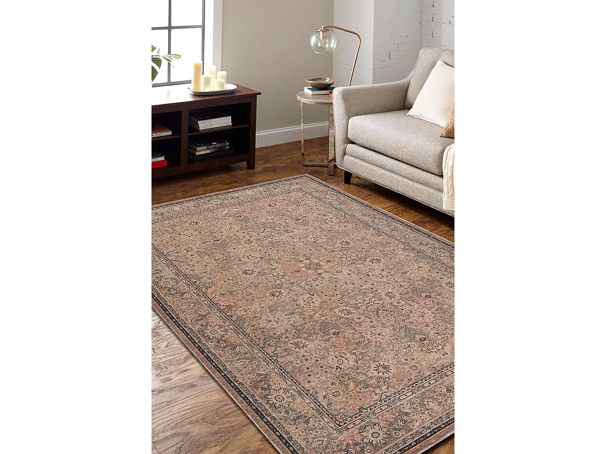 Tapis en laine ANTIGUA 518 74 JF300 OSTA - Fleurs, cadre, tissé à pl 200x300 cm