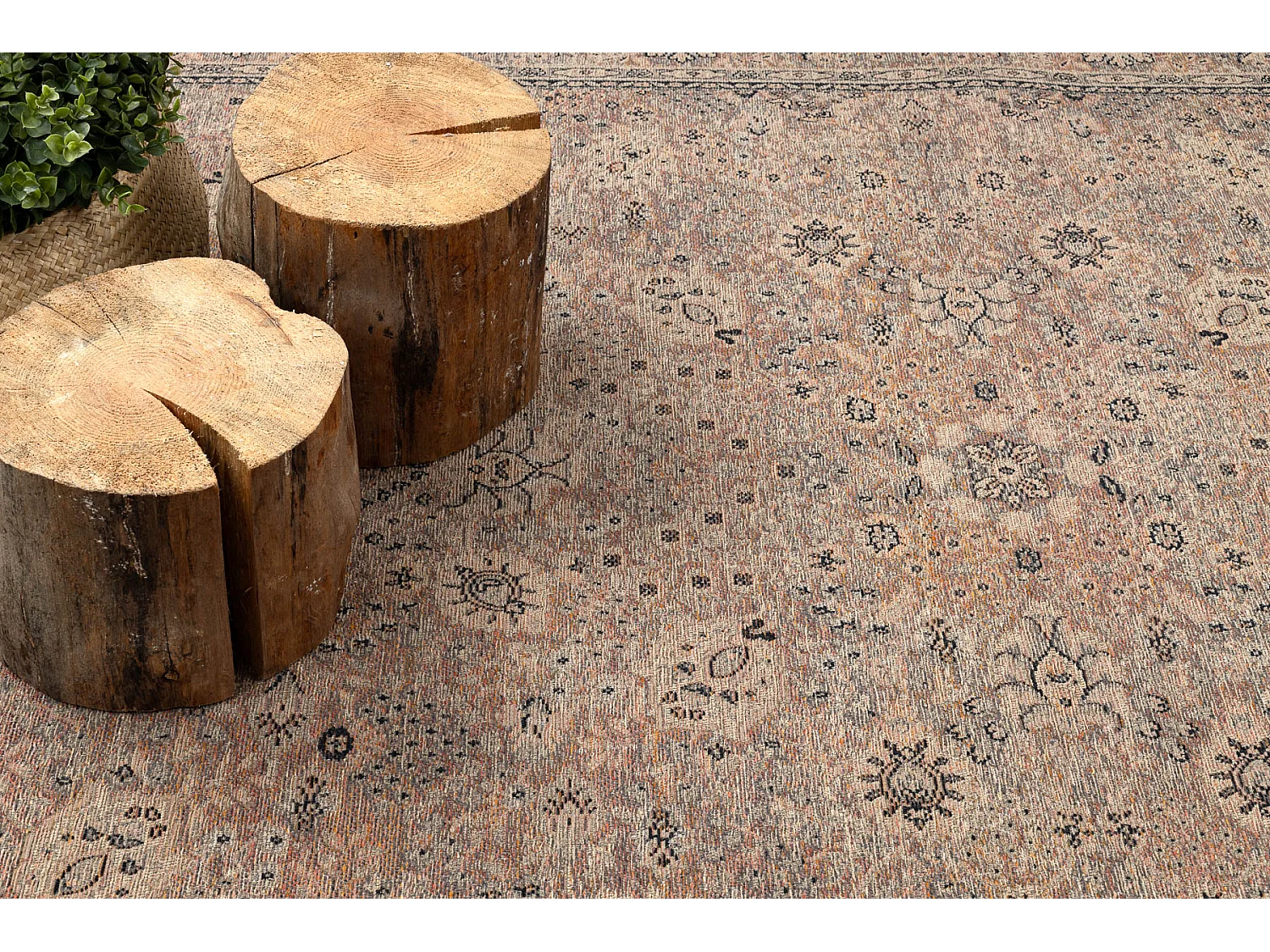 Tapis en laine ANTIGUA 518 74 JF300 OSTA - Fleurs, cadre, tissé à pl 200x300 cm