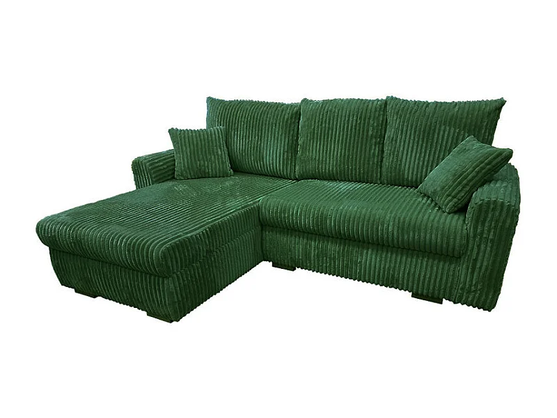 Canapé d'angle convertible et réversible velours vert Zora
