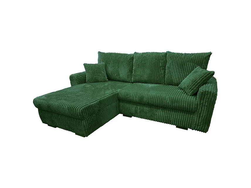 Canapé d'angle convertible et réversible velours vert Zora
