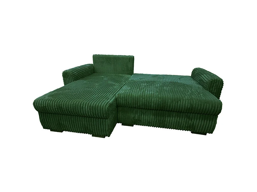 Canapé d'angle convertible et réversible velours vert Zora