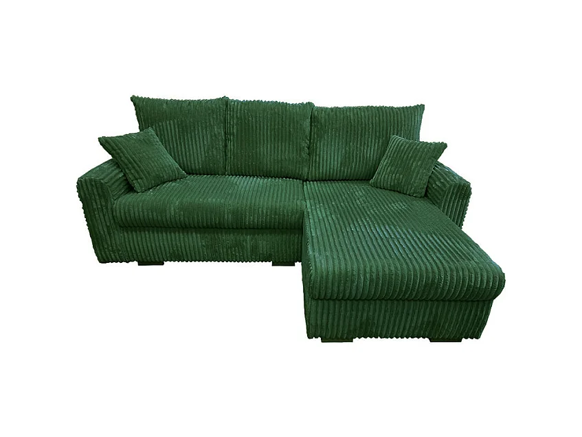 Canapé d'angle convertible et réversible velours vert Zora