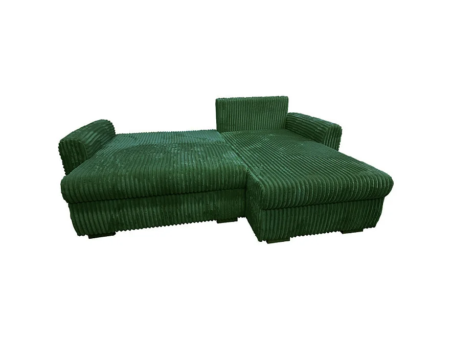 Canapé d'angle convertible et réversible velours vert Zora