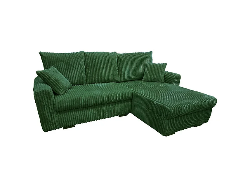 Canapé d'angle convertible et réversible velours vert Zora