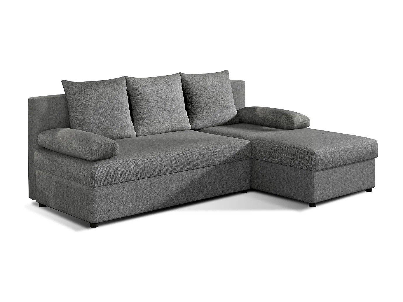 Canapé d'angle réversible 3 places DINA convertible en tissu - Gris clair