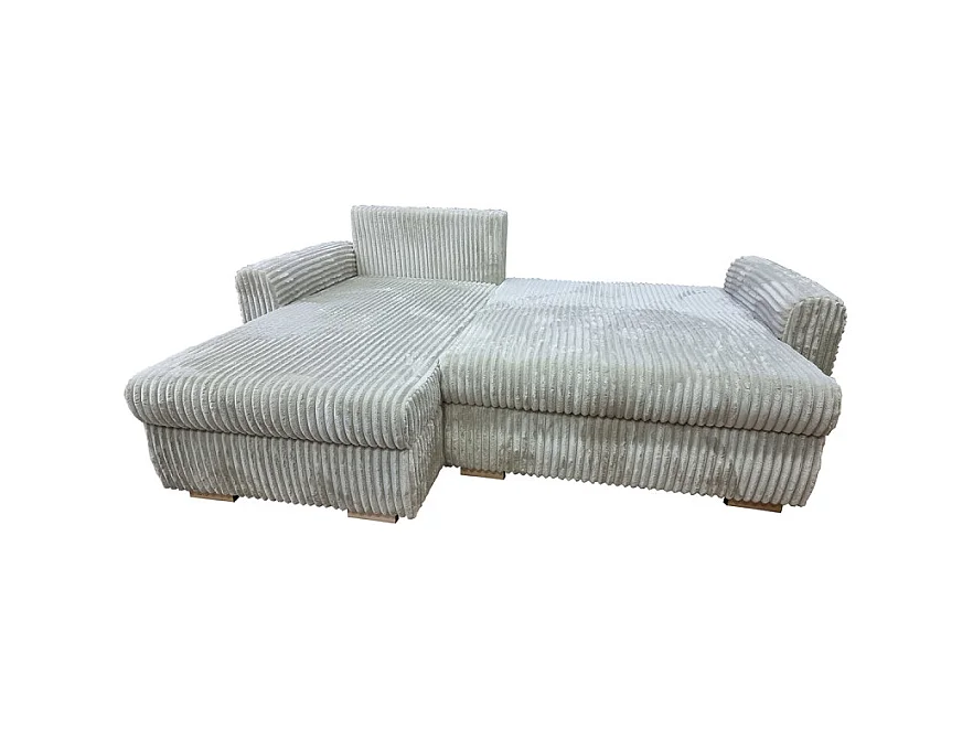 Canapé d'angle convertible et réversible velours beige Zora