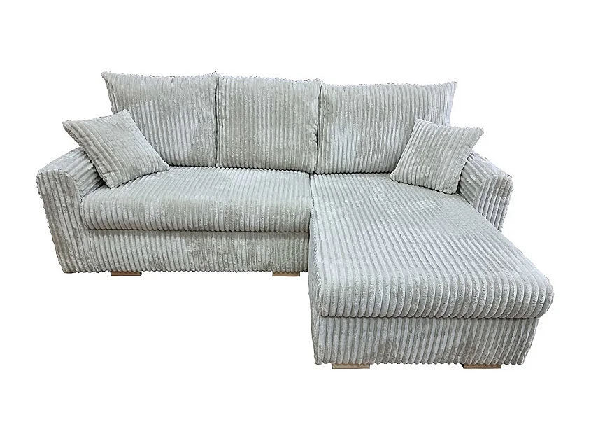 Canapé d'angle convertible et réversible velours beige Zora