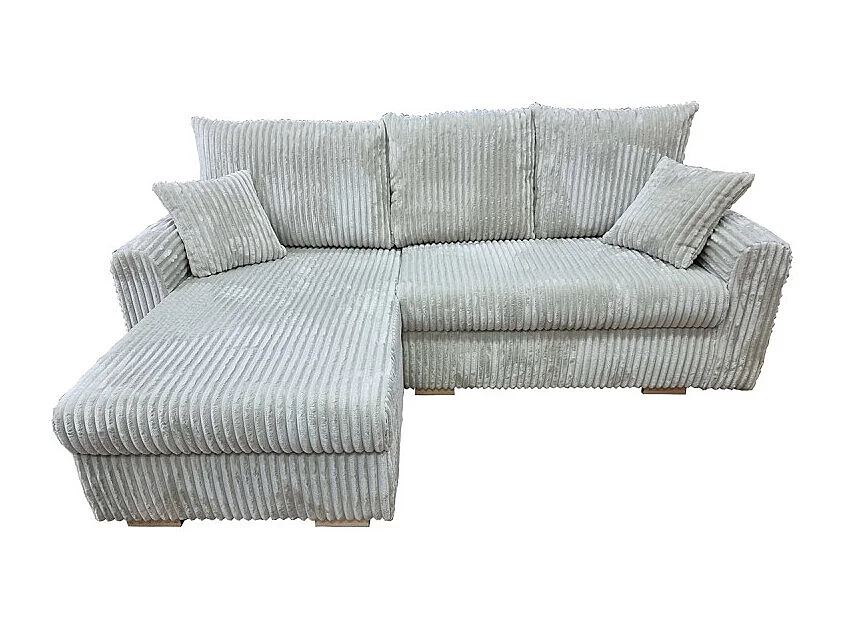 Canapé d'angle convertible et réversible velours beige Zora