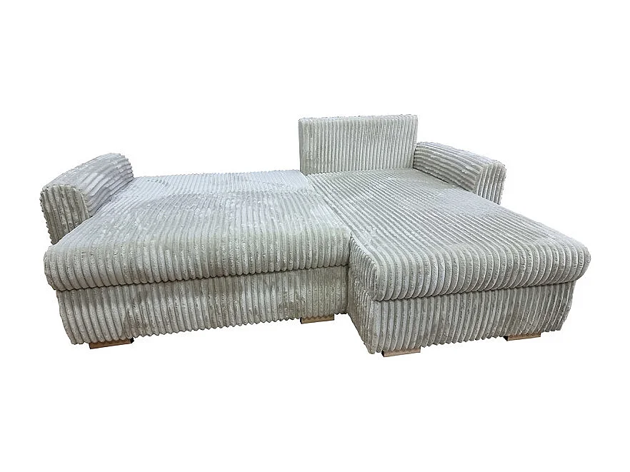 Canapé d'angle convertible et réversible velours beige Zora