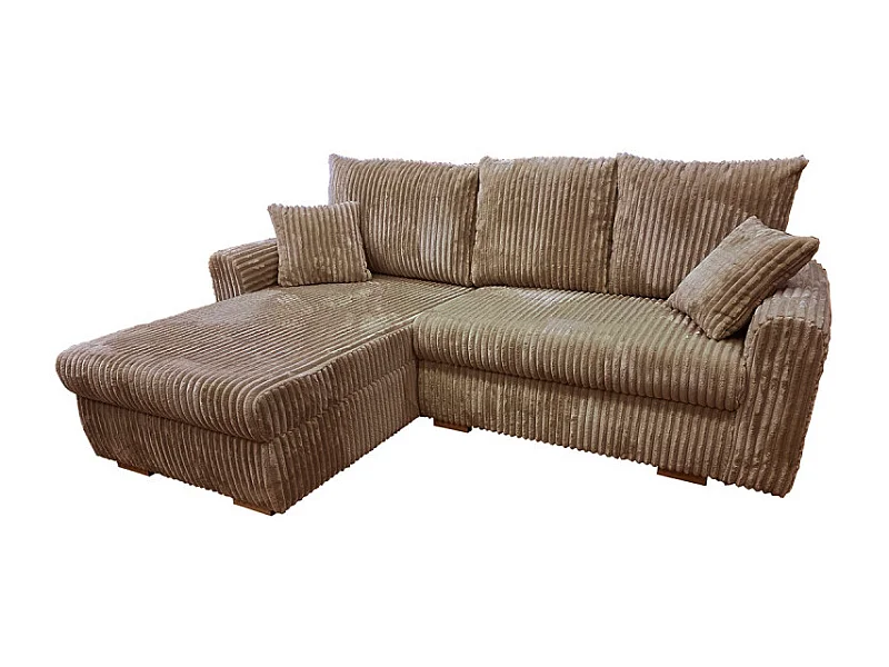 Canapé d'angle convertible et réversible velours marron Zora