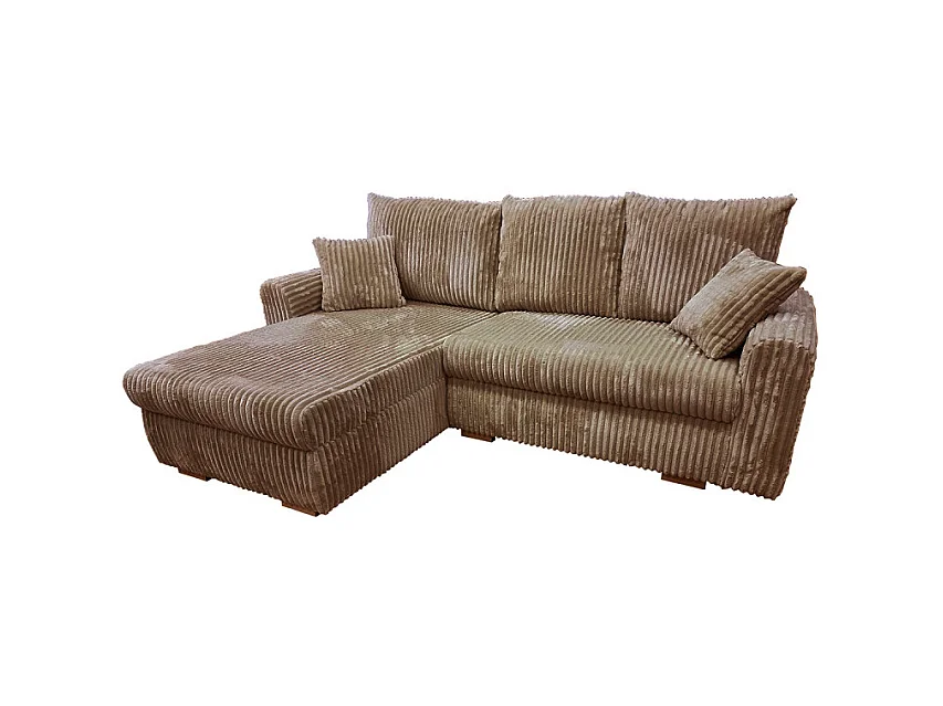 Canapé d'angle convertible et réversible velours marron Zora