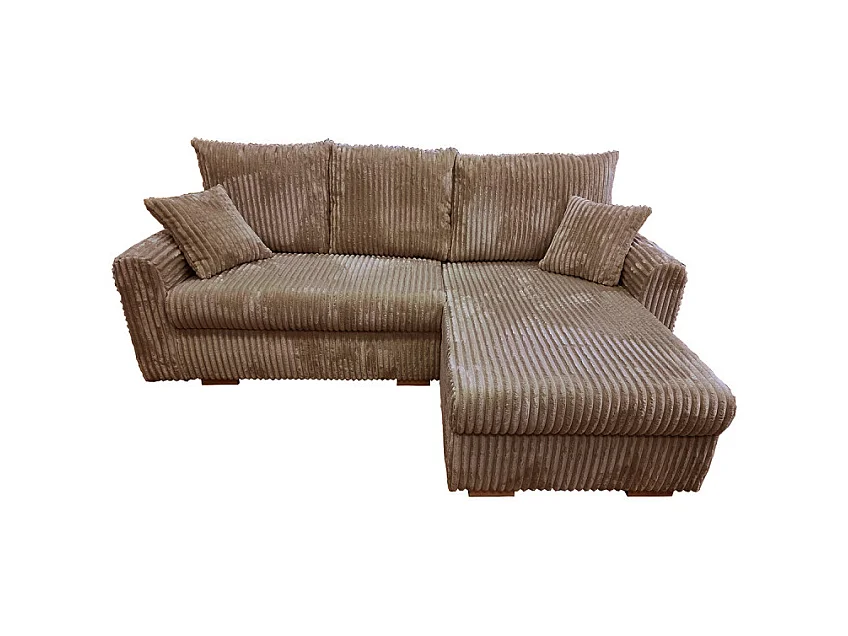 Canapé d'angle convertible et réversible velours marron Zora