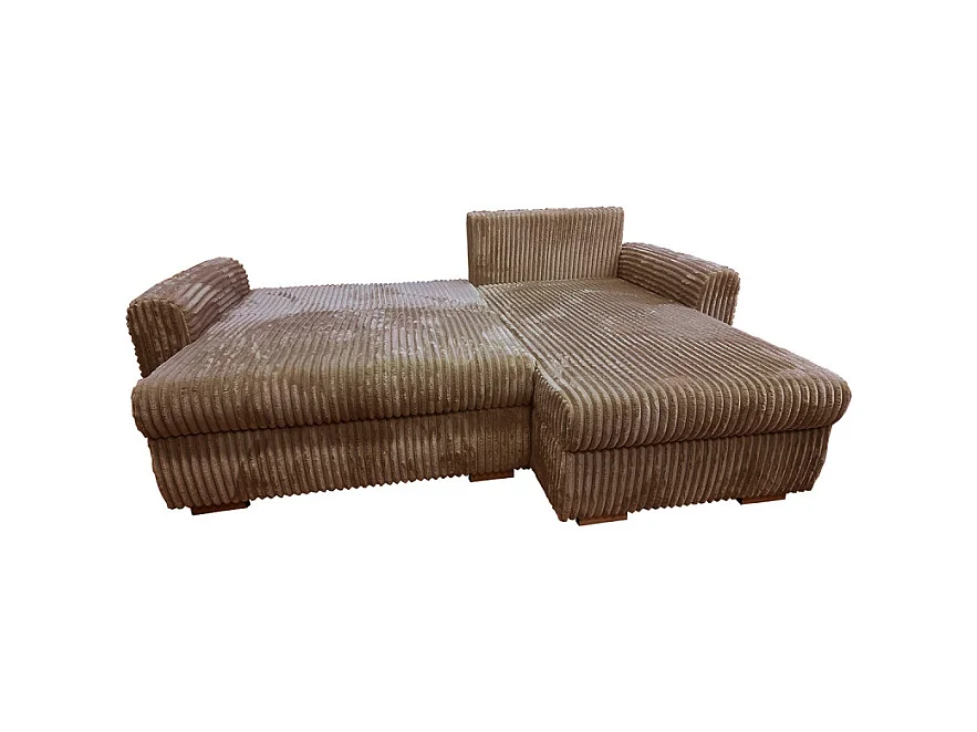 Canapé d'angle convertible et réversible velours marron Zora