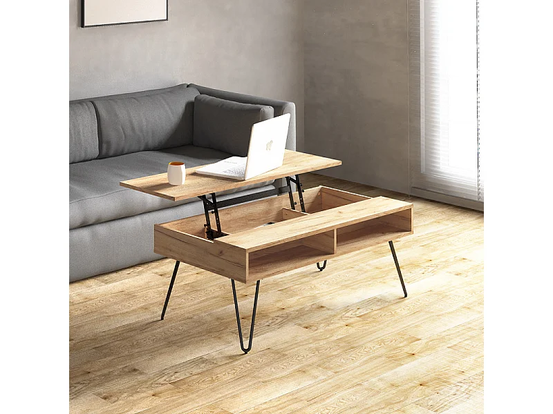 Table basse 2 niches et plateau relevable Altura