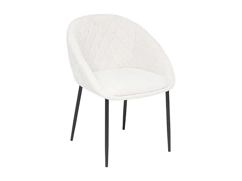 Chaise Seliso tissu chenille beige pieds métal Atmosphera