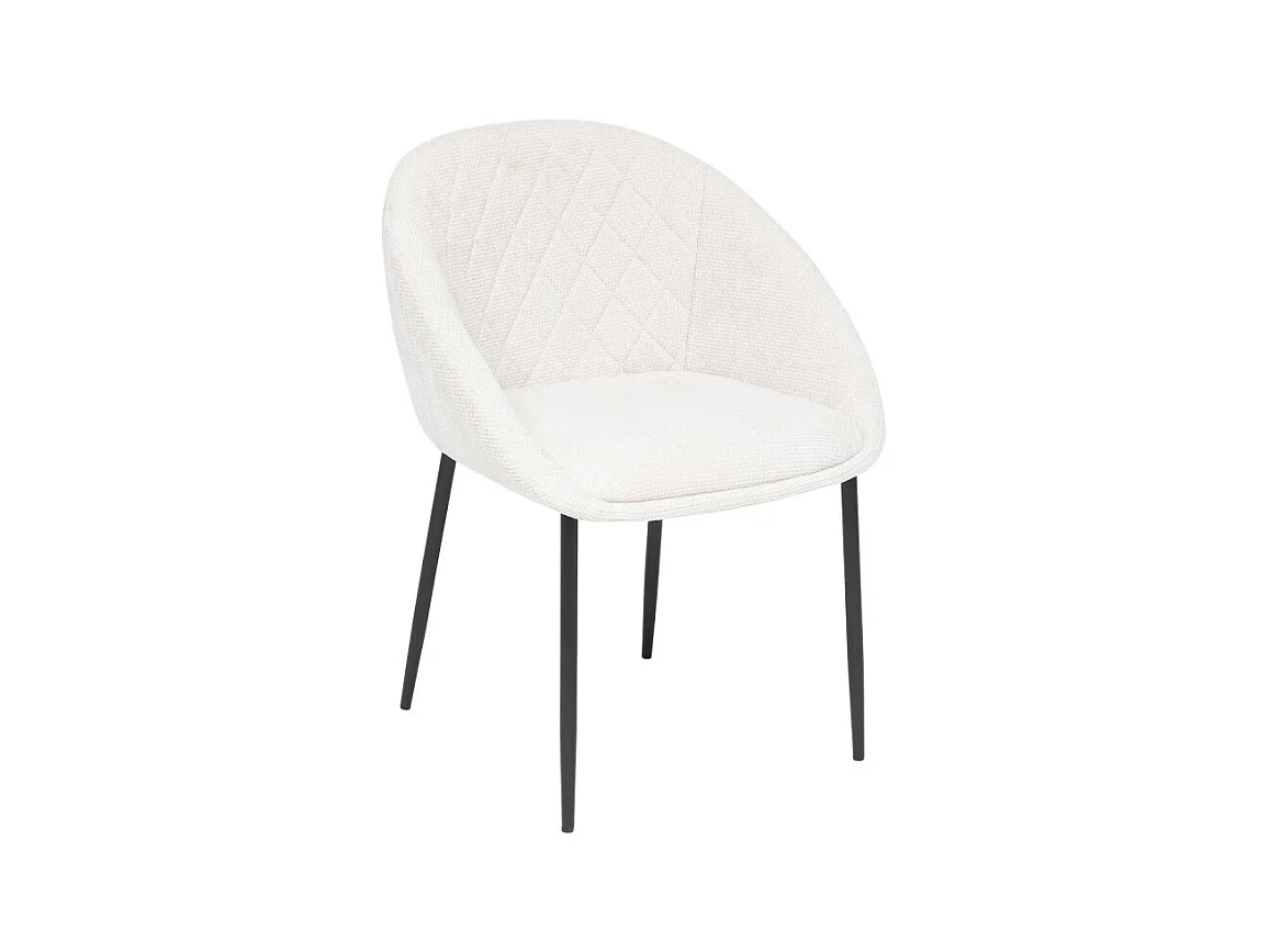 Chaise Seliso tissu chenille beige pieds métal Atmosphera