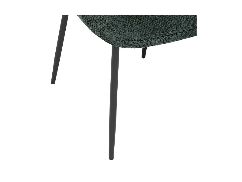 Chaise Seliso tissu chenille vert cèdre pieds métal Atmosphera