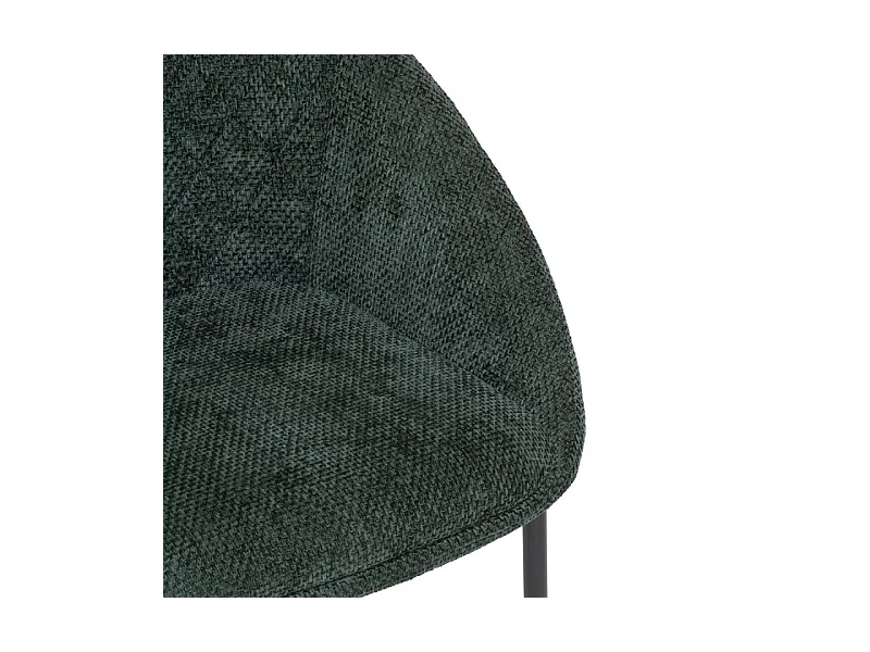 Chaise Seliso tissu chenille vert cèdre pieds métal Atmosphera