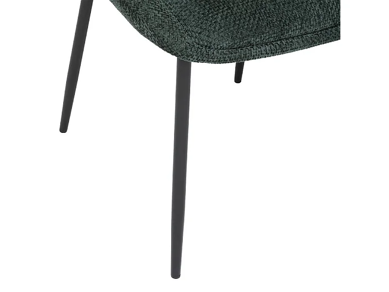 Chaise Seliso tissu chenille vert cèdre pieds métal Atmosphera