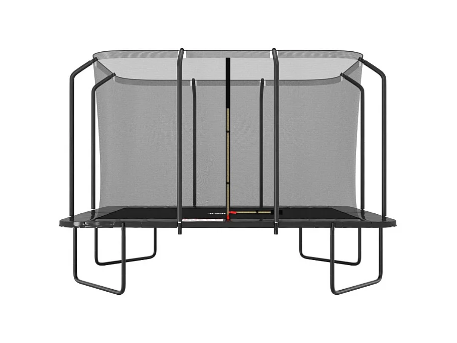 Trampoline extérieur Luxury Rectangle Noir - 244x366cm - avec Echelle, Tapis de Saut, Matelas de protection et Filet de sécurité