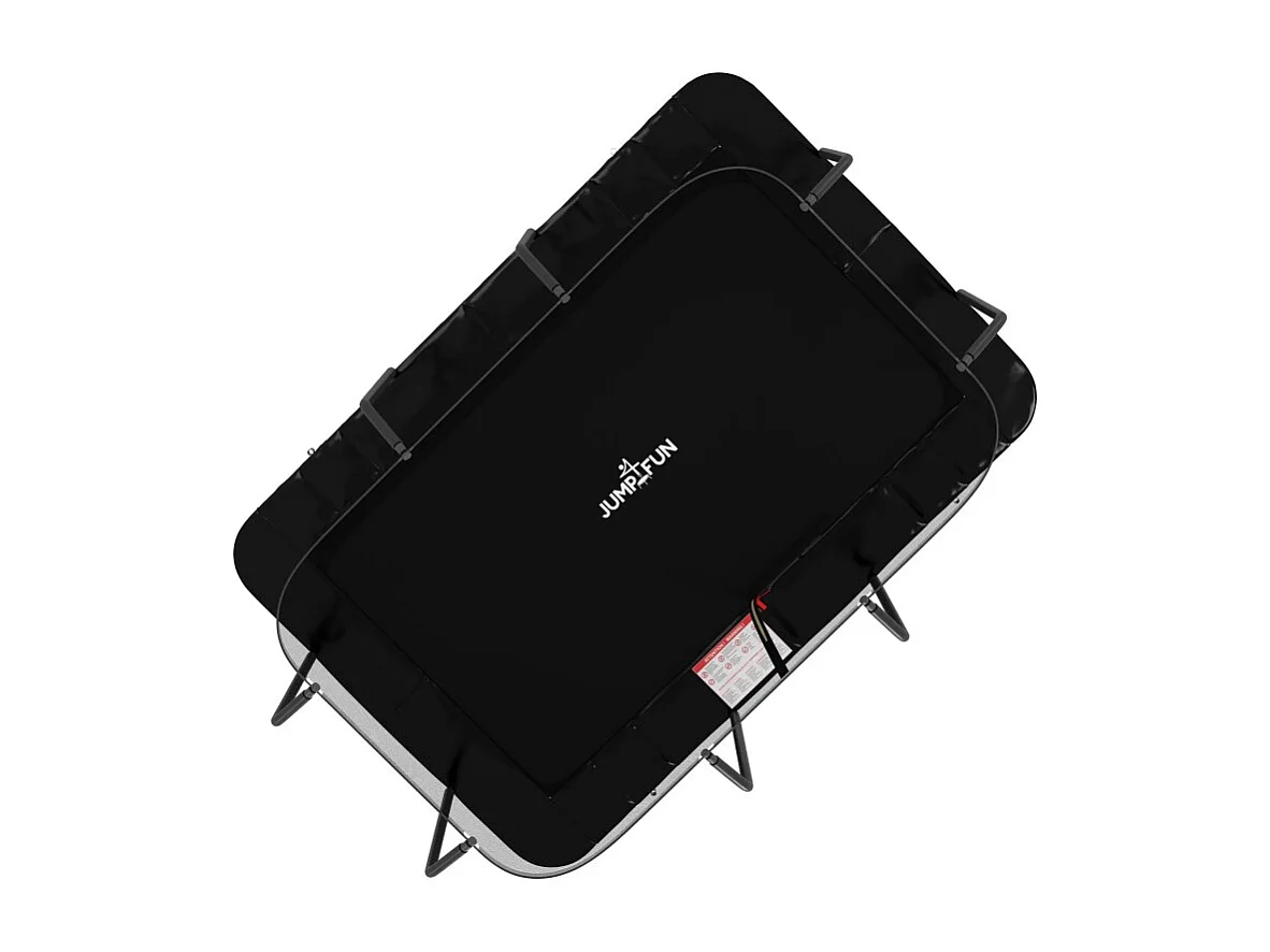 Trampoline extérieur Luxury Rectangle Noir - 244x366cm - avec Echelle, Tapis de Saut, Matelas de protection et Filet de sécurité