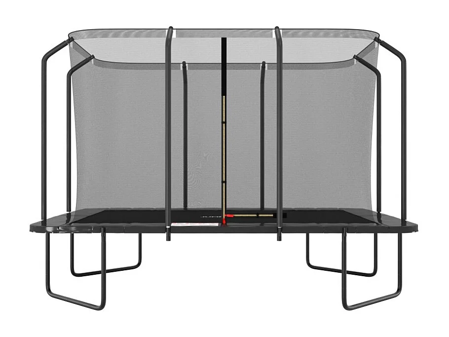 Trampoline extérieur Luxury Rectangle Noir - 244x366cm - avec Echelle, Tapis de Saut, Matelas de protection et Filet de sécurité