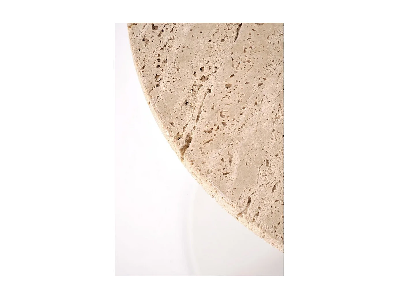 Table d'appoint Traverso/Pierre/Métal/Marron&Blanc