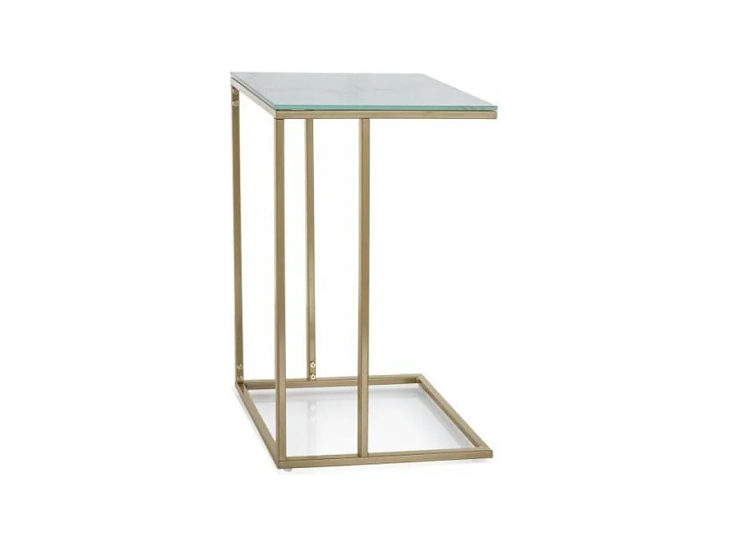 Tavolino Symphony Lux/Vetro/Metallo/Oro&Bianco