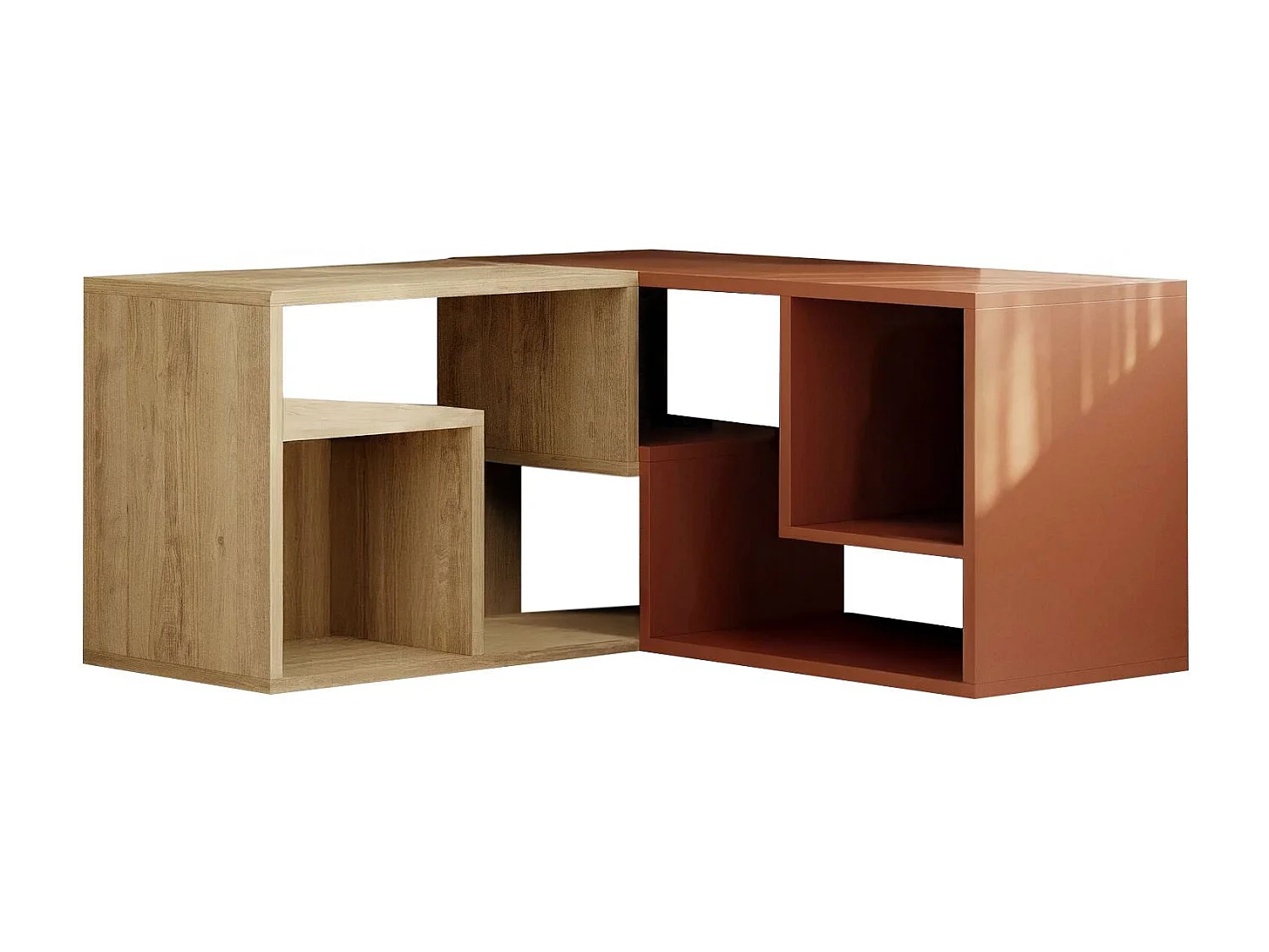 Mobile TV – 145 cm x 44,8 cm x 35 cm – Rovere zaffiro e cannella – Pannello truciolare rivestito in melaminico