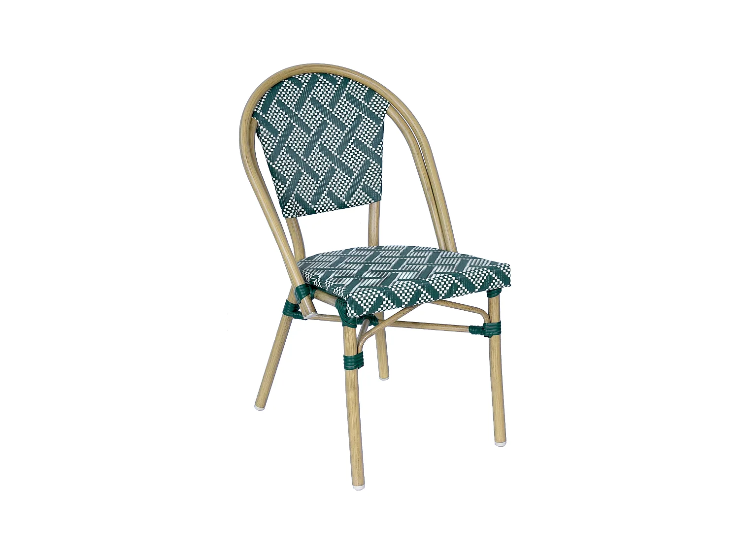 Chaise de terrasse style bistrot parisien en aluminium vert foncé