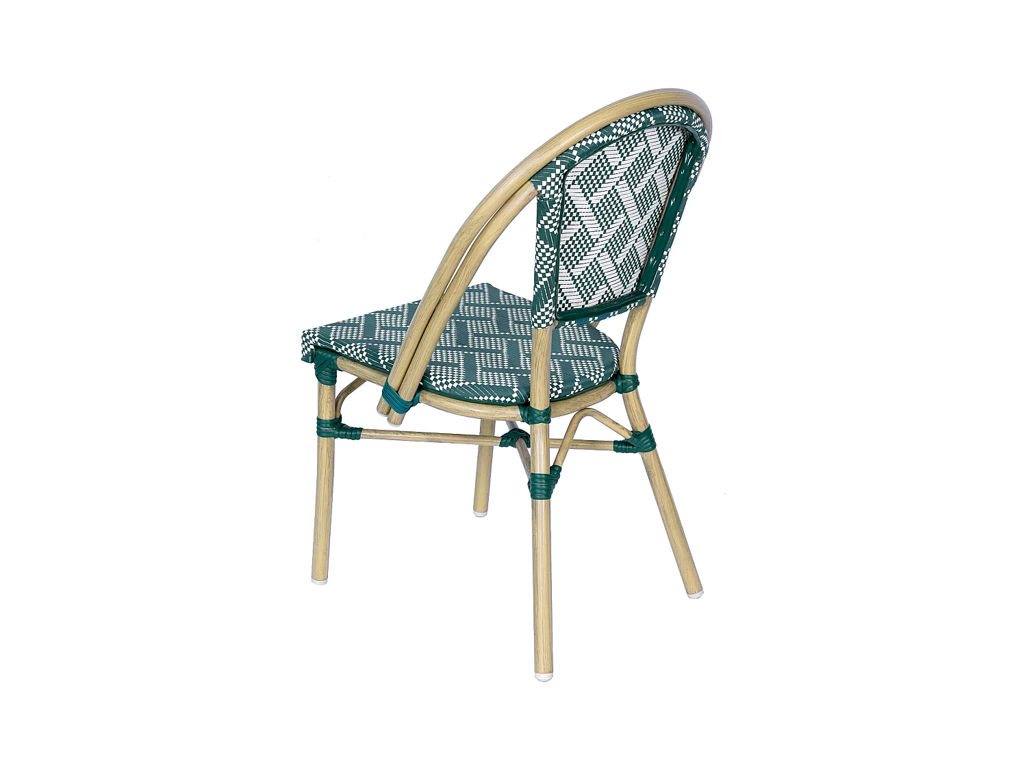 Chaise de terrasse style bistrot parisien en aluminium vert foncé