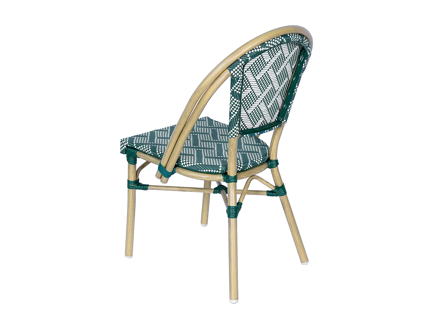 Chaise de terrasse style bistrot parisien en aluminium vert foncé