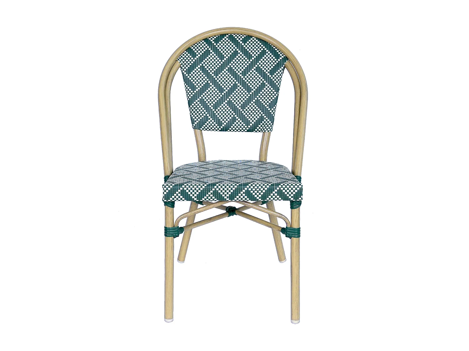 Chaise de terrasse style bistrot parisien en aluminium vert foncé