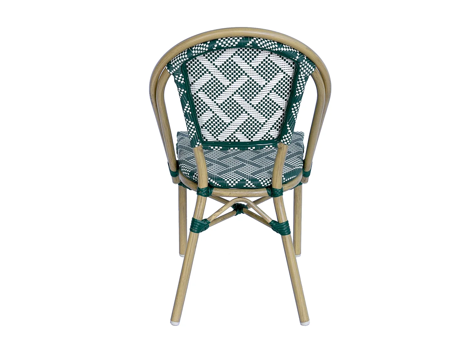 Chaise de terrasse style bistrot parisien en aluminium vert foncé