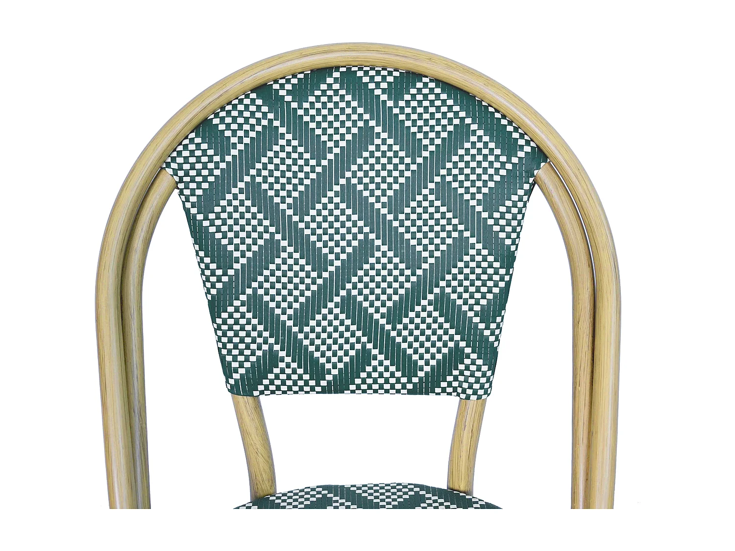Chaise de terrasse style bistrot parisien en aluminium vert foncé