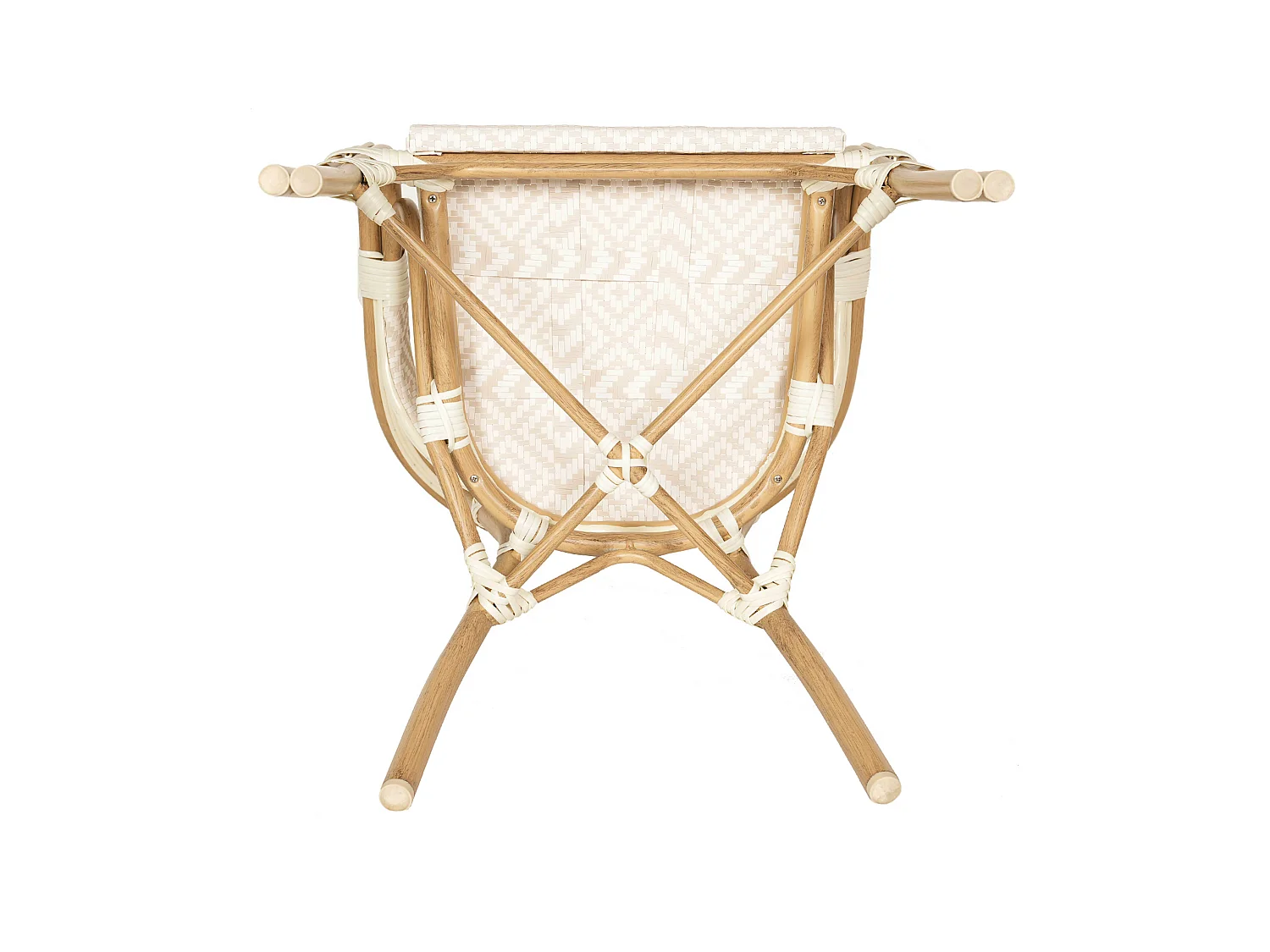 Chaise de terrasse style parisien aluminium et rotin synthétique beige