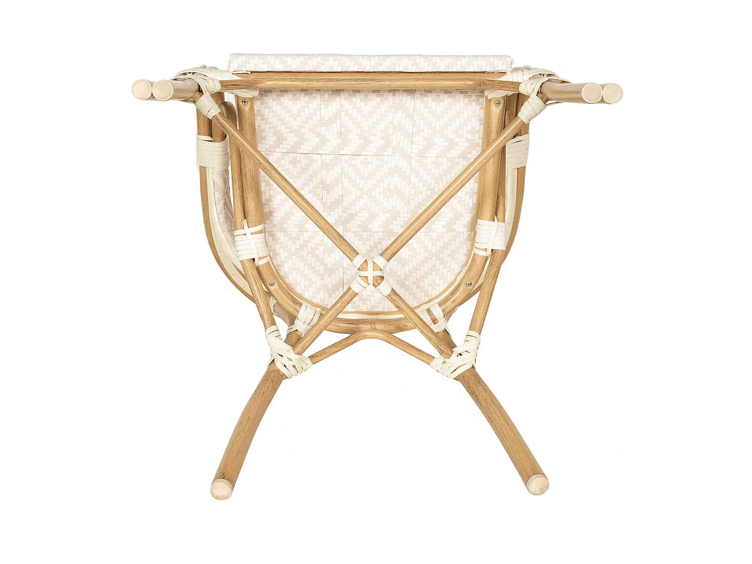 Chaise de terrasse style parisien aluminium et rotin synthétique beige