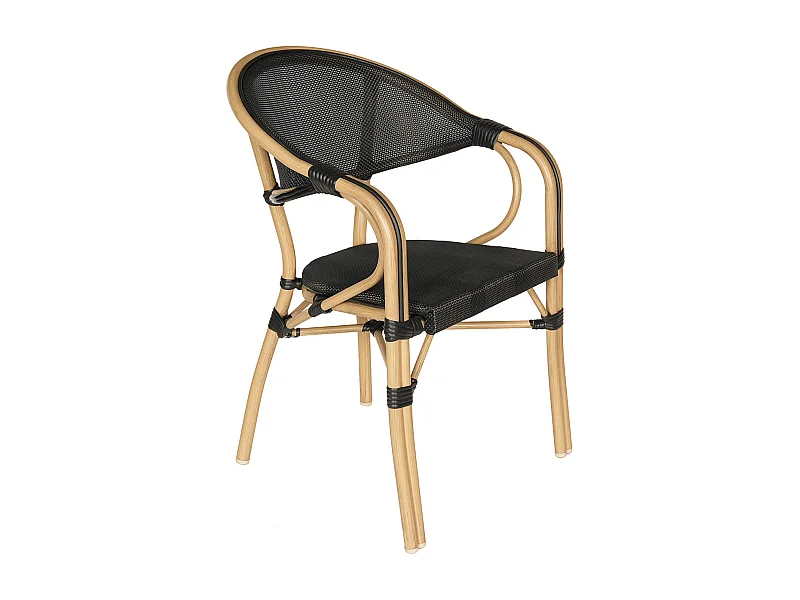Chaise de terrasse empilable bistrot parisien noire
