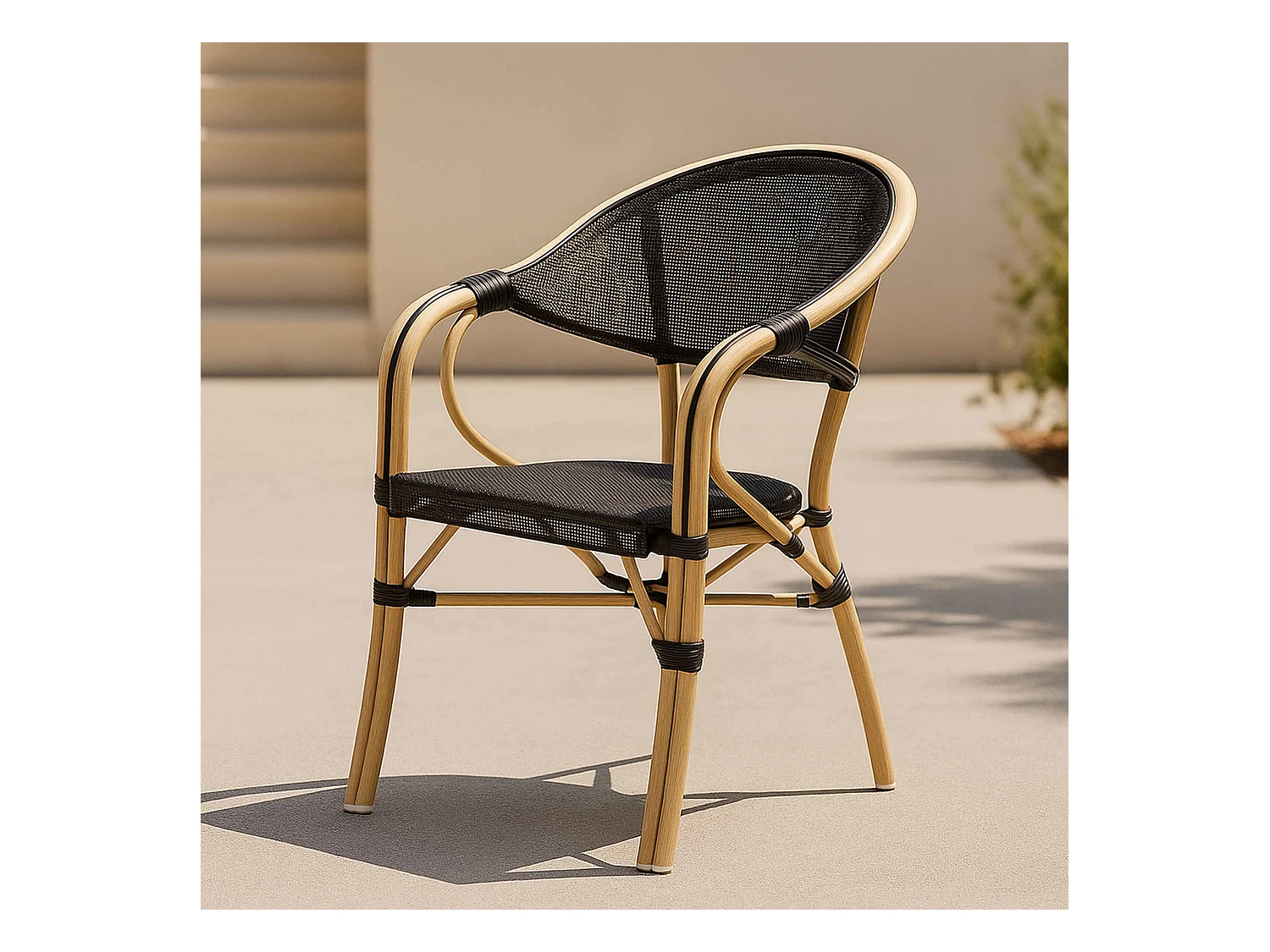 Chaise de terrasse empilable bistrot parisien noire