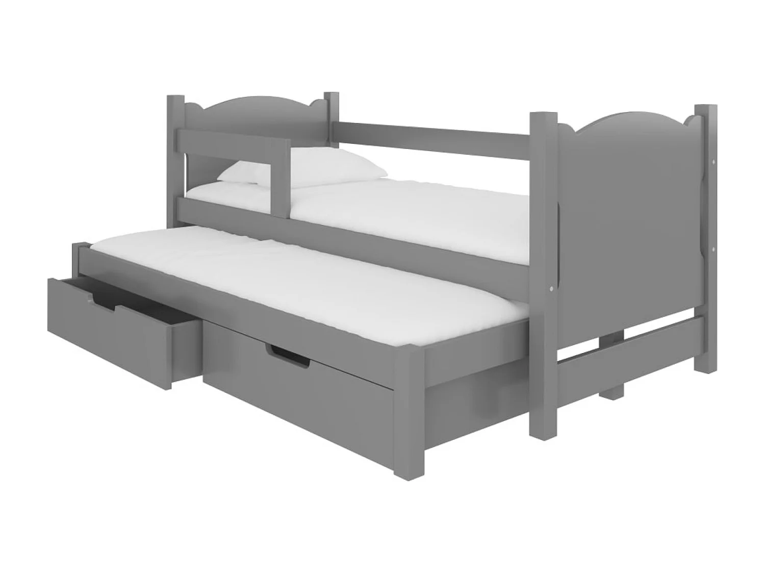 Bett Vantos (80x180)/Matratze inklusive/grau