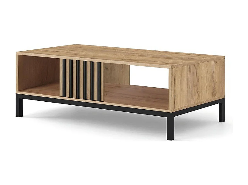 Tavolino da caffè Lamino/Pannello per mobili laminato/Metallo/Marrone&Nero