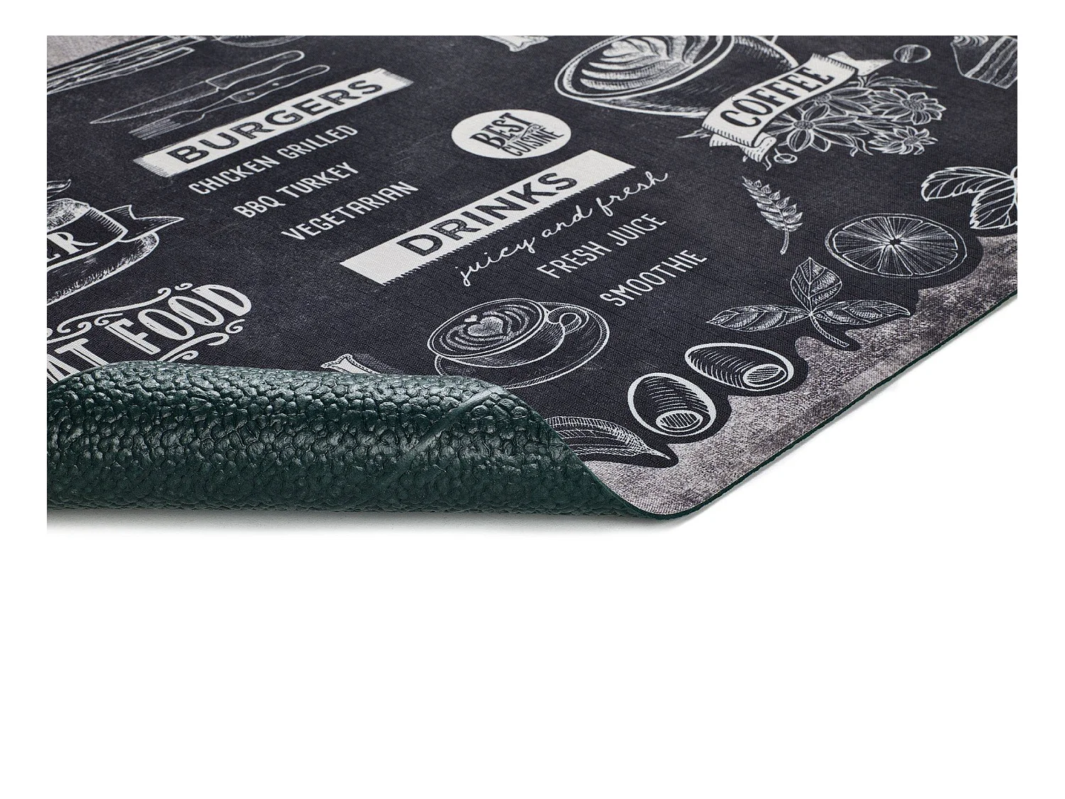 Tapete interior - Desenho de menus - preto - 52 x 200 cm - RICCI