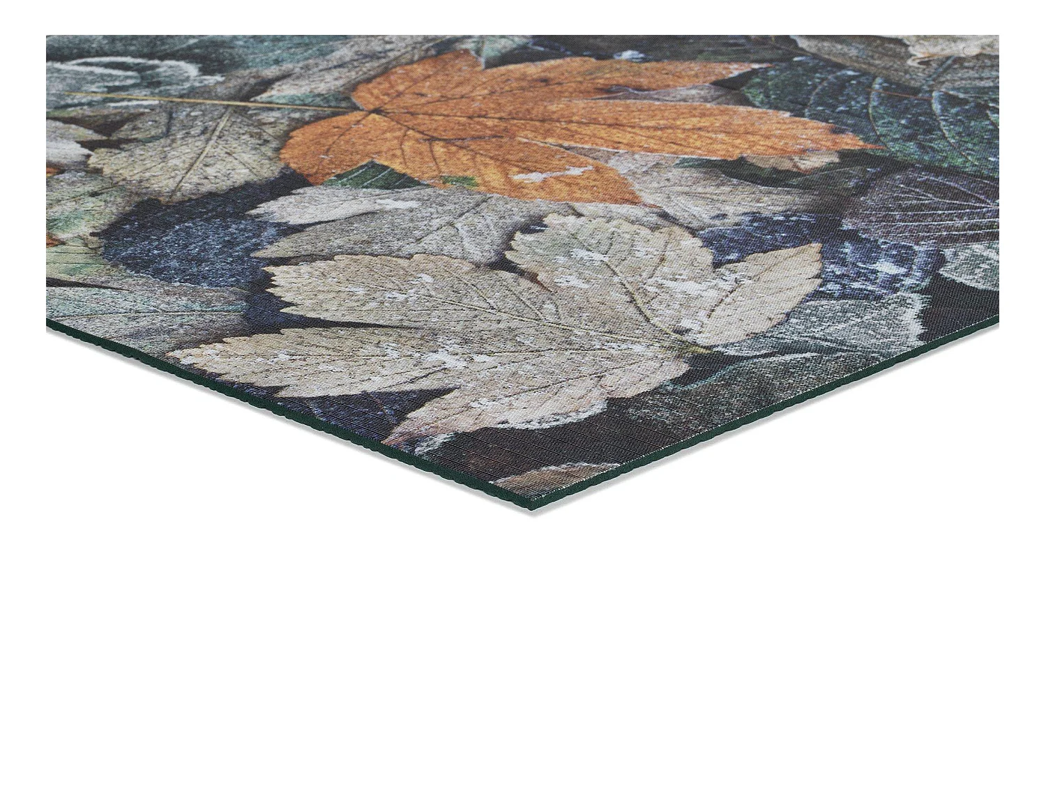 Tapis de cuisine - dessins avec des feuilles - bleu - 52 x 100 cm - RICCI