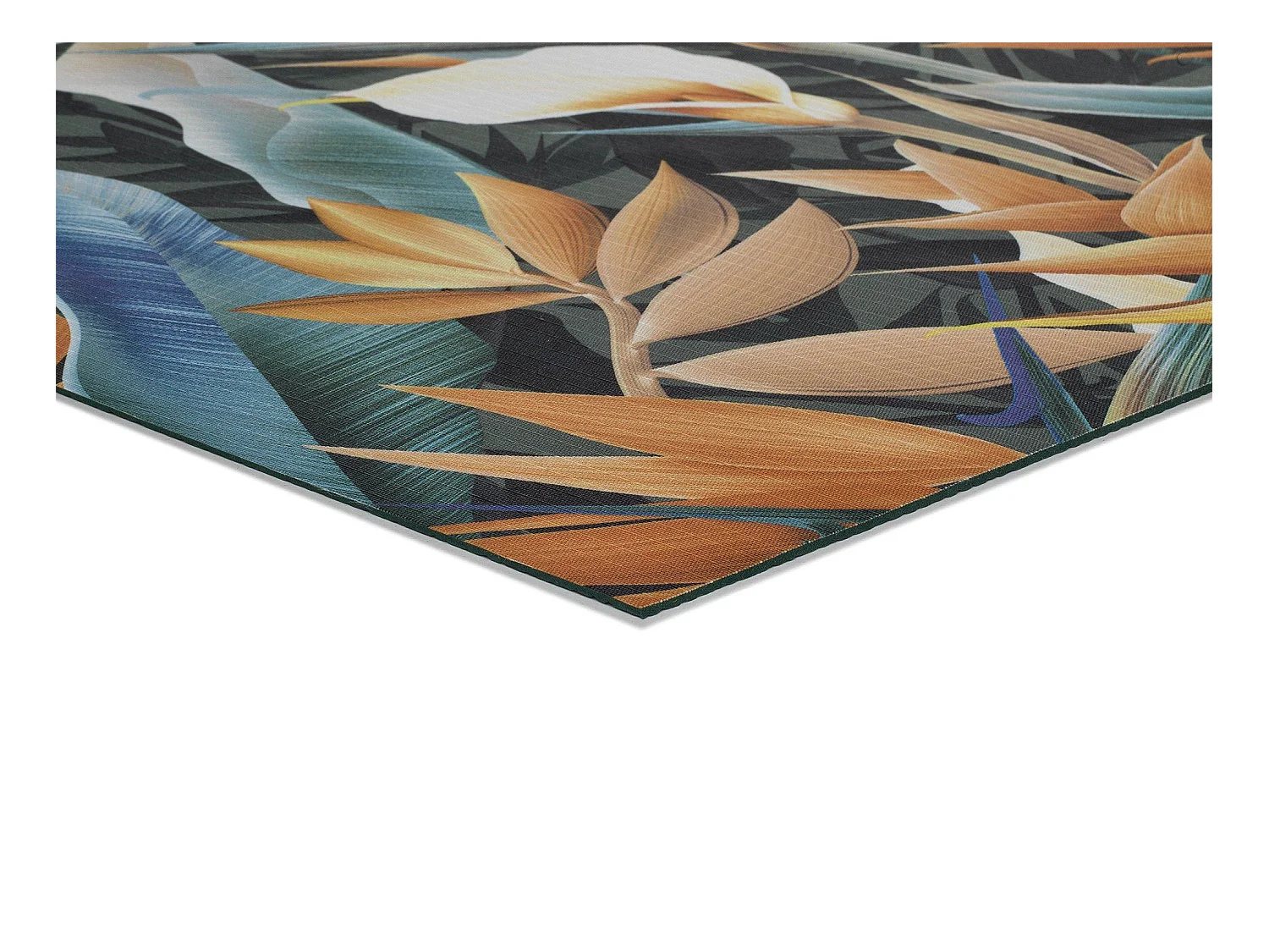 Tapete interior - Desenhos com folhas - amarelo - 52 x 100 cm - RICCI